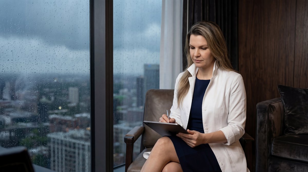 Illustration of a welcoming and modern medical clinic reception area