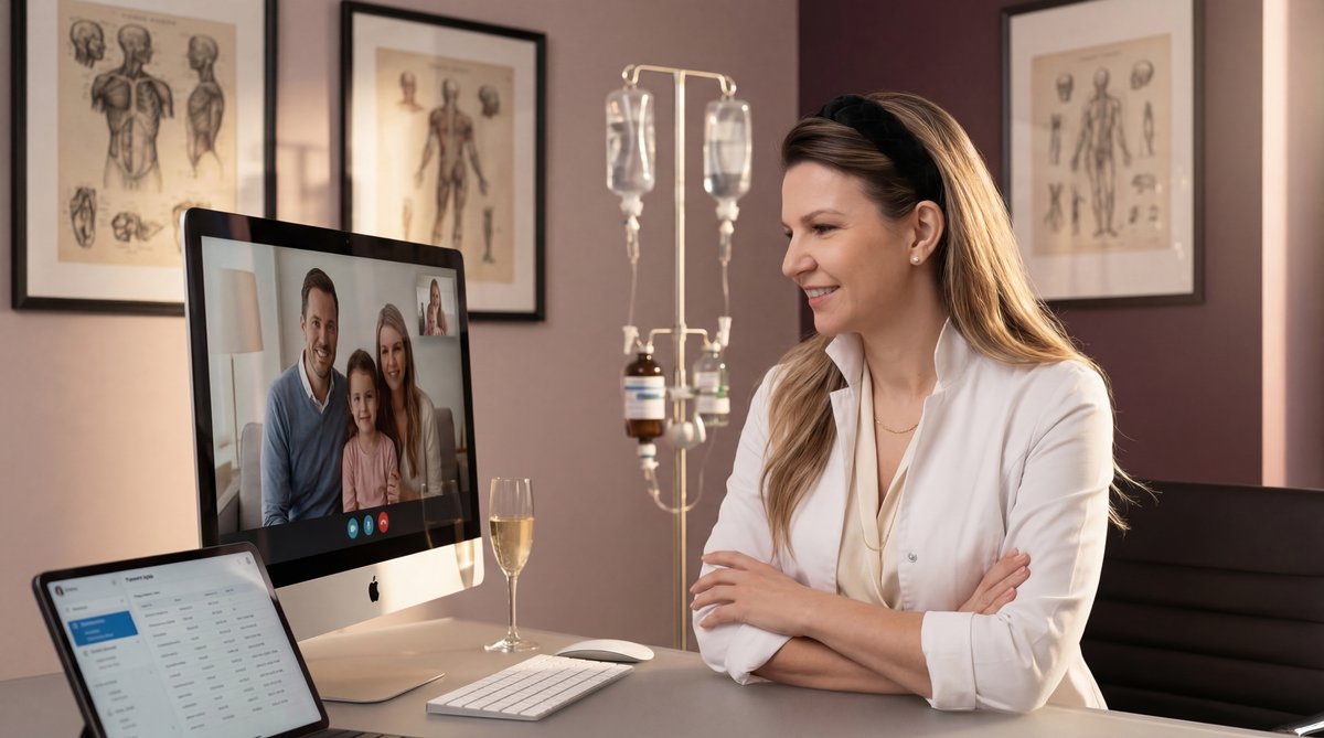 Parent giving fluids and using cool cloth for fever comfort