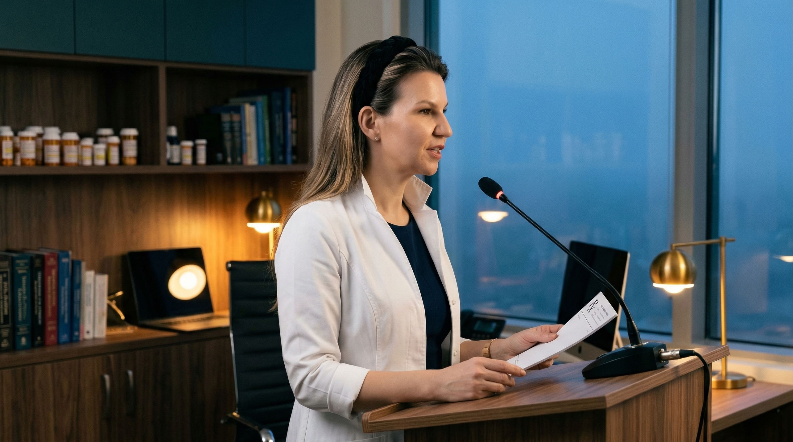 Organized medication planner next to a medical journal highlighting diabetes management